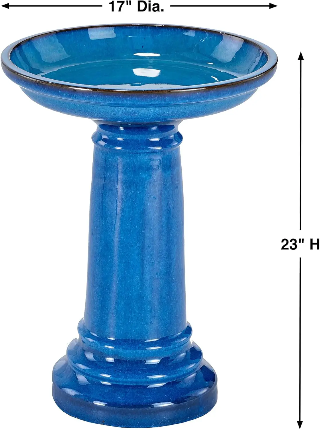 Glossy Blue Outdoor Ceramic Bi - đánh giá và giá Smart Garden Bird Bath