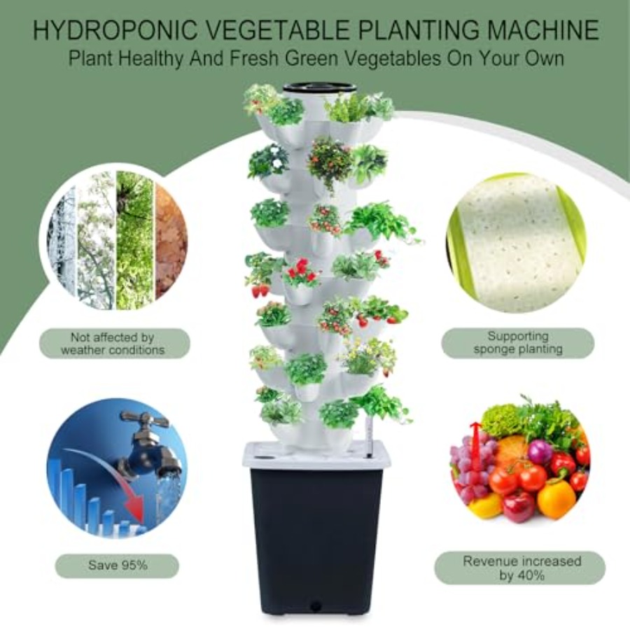 Hydroponics Tower Indoor Growi - đánh giá và giá Smart Garden Vertical Planter