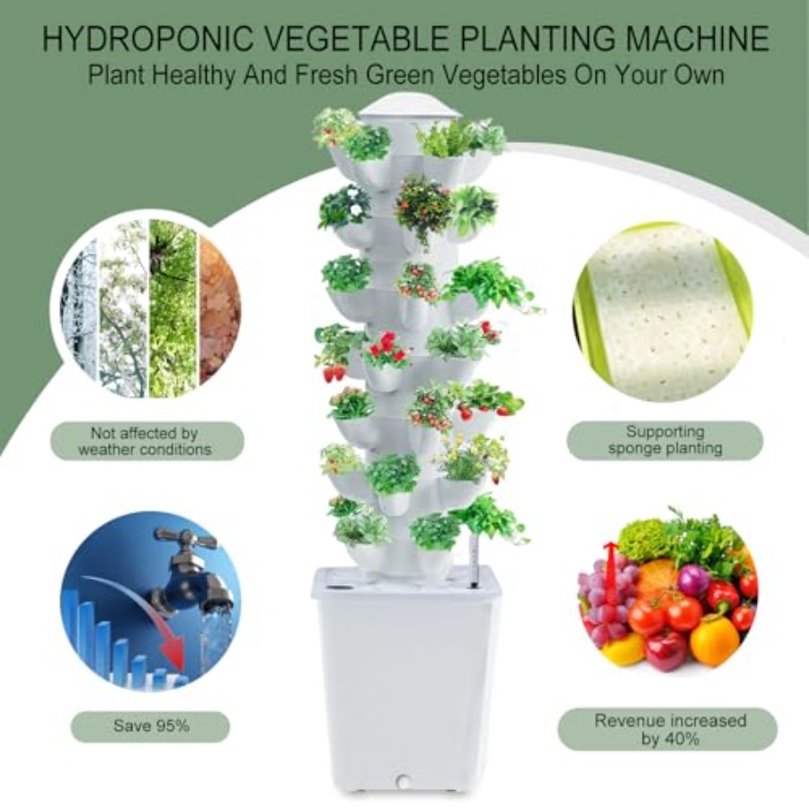 Hydroponics Tower Indoor Growi - đánh giá và giá Smart Garden Vertical Planter