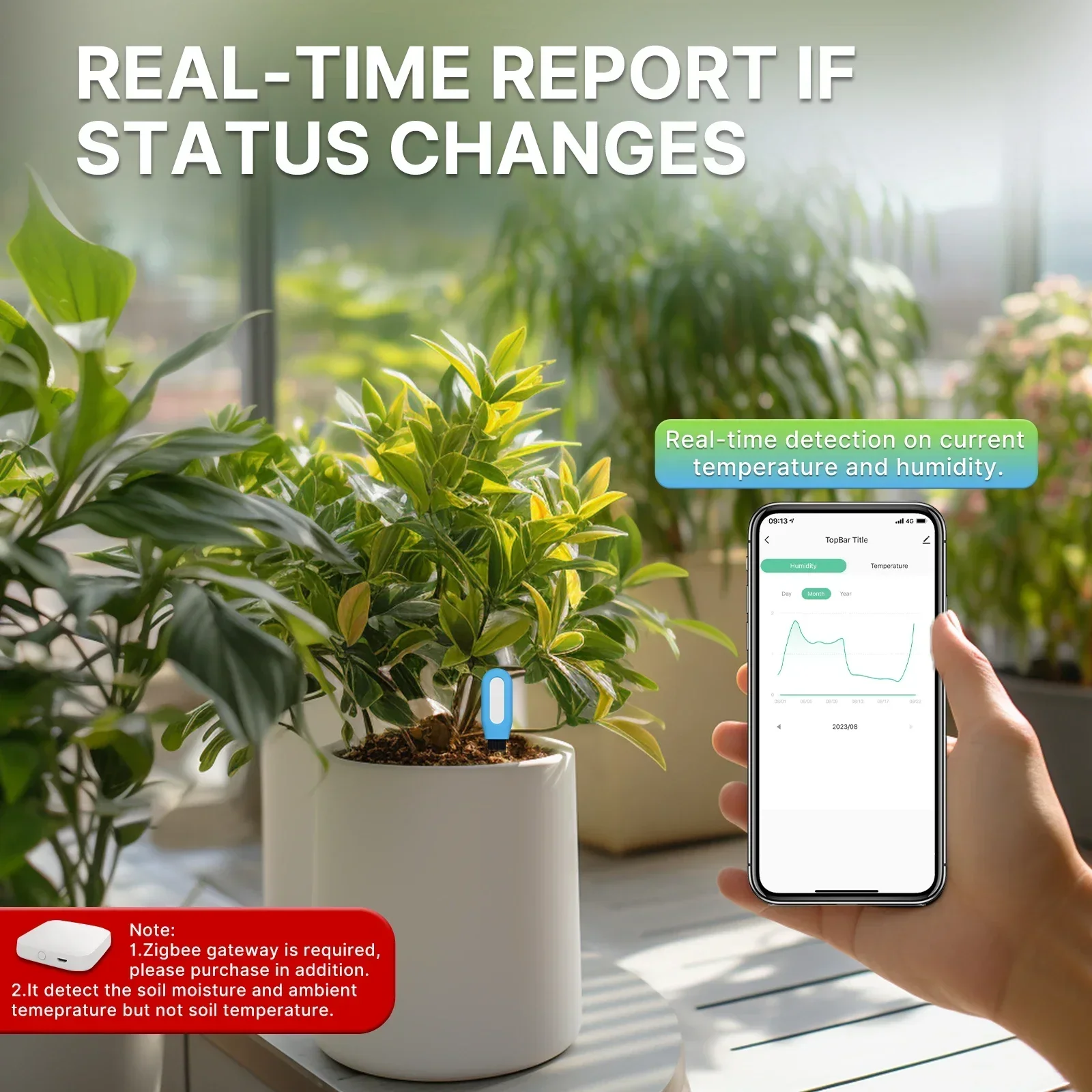 MOES Smart ZigBee Soil Tempera - đánh giá và giá Smart Garden Sensors