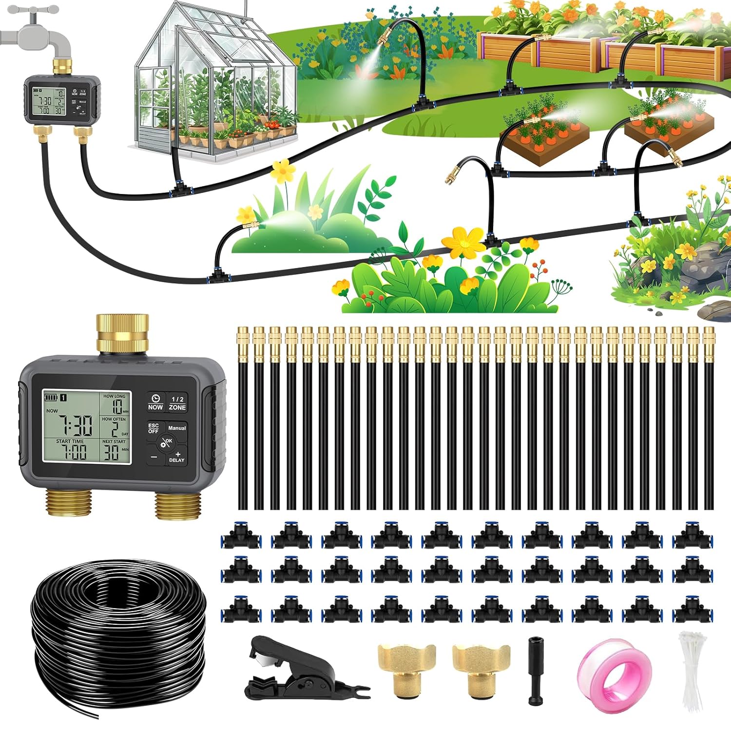120FT Drip Irrigation System w - đánh giá và giá Smart Garden Youtube