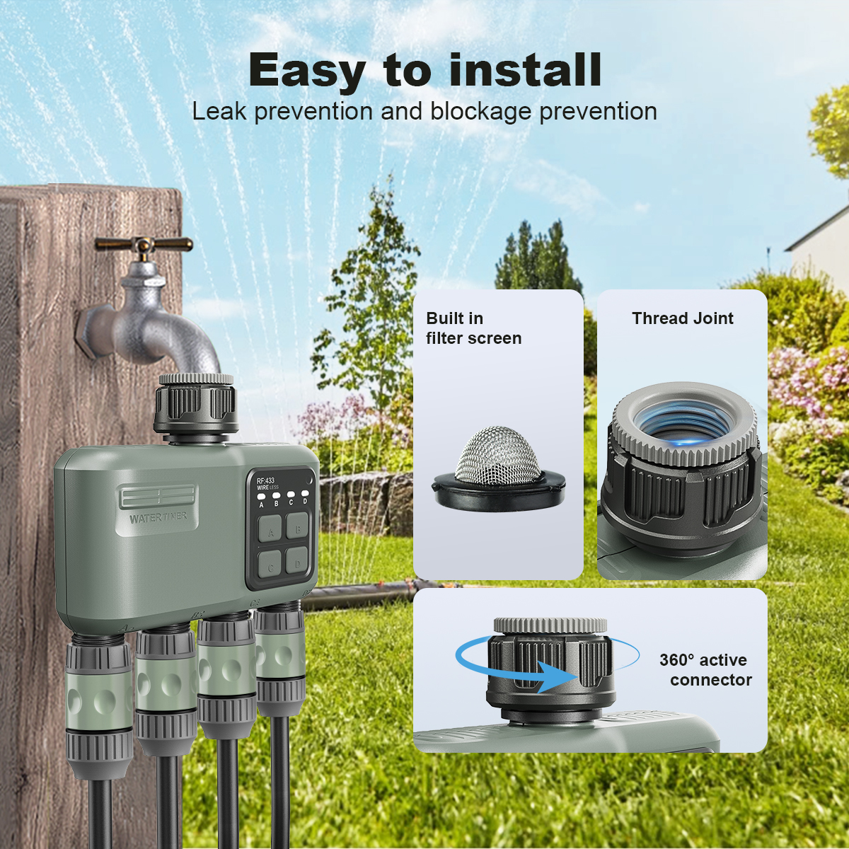4 Outlet Programmable Water Ti - đánh giá và giá Smart Garden Sensors