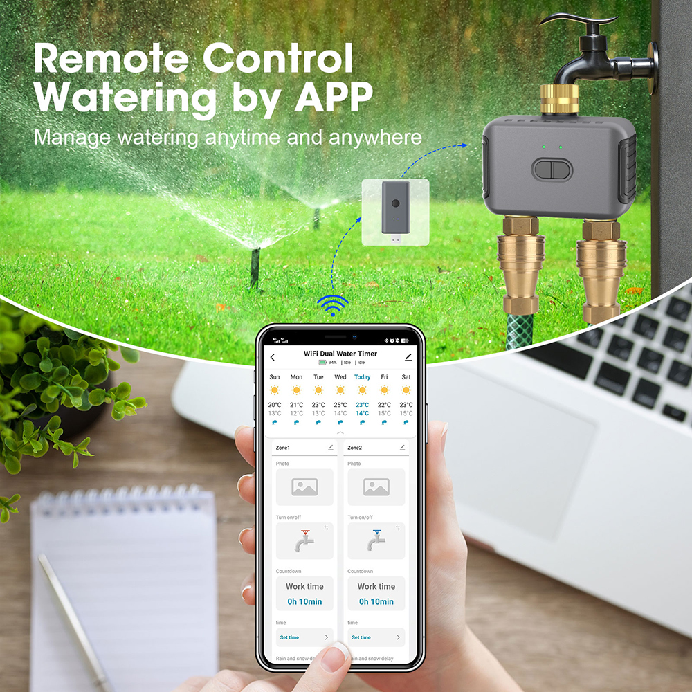 Tuya 2 Zone Watering Timer Gar - đánh giá và giá Smart Garden Usa