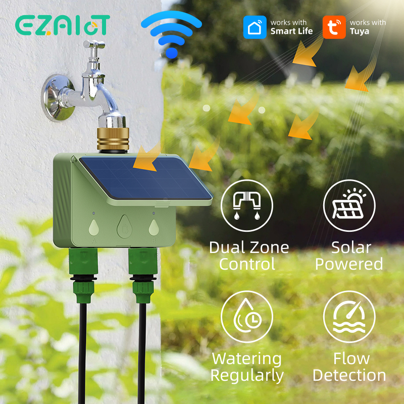 WiFi Water Timer 2 Zone Solar  - đánh giá và giá Smart Garden Sensors